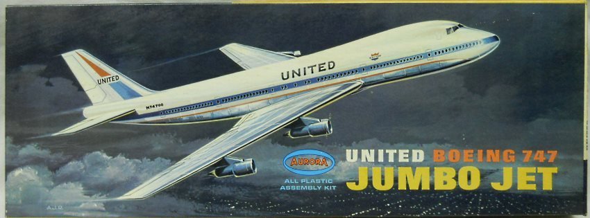 Aurora 1/156 Boeing 747 Jumbo Jet United Air Lines, 362-250 plastic model kit